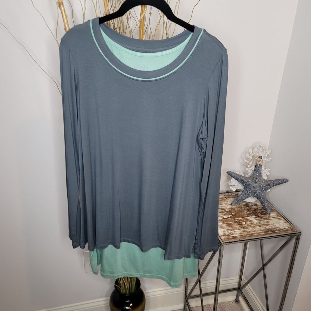 LOGO By Lori Goldstein 2PC Tunic Set Womens Medium‎